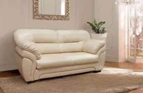 Прямой белый диван из эккожи Гранд