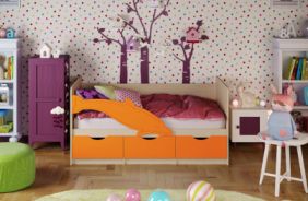 Детская кровать Дельфин 1. Оранжевый