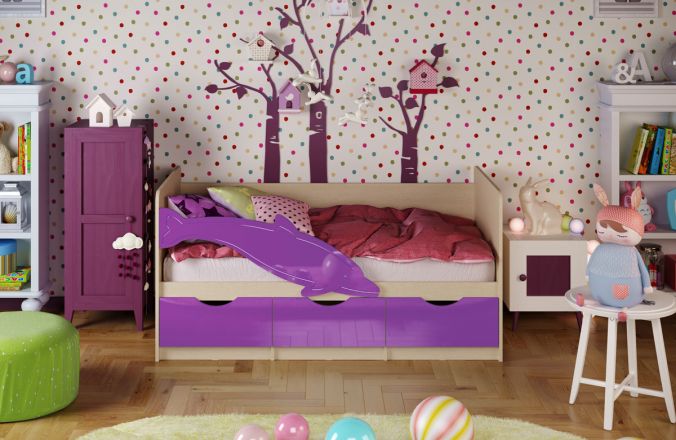 Детская кровать Дельфин. Фиолетовый