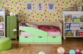 Детская кровать Бабочки. Салатовый