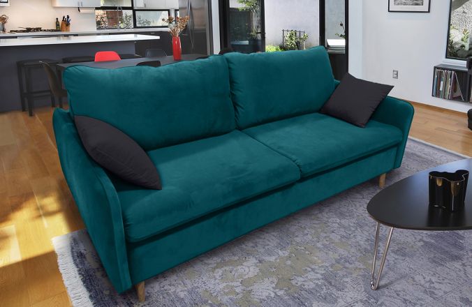 Прямой диван Бэст V. Ткань дивана: Velutto 20; ткань подушек: Velutto 34