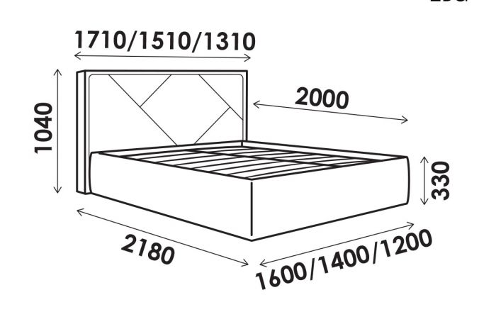 Кровать без подъемного механизма 140х200 Ева
