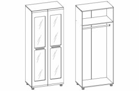 Шкаф для одежды 2 зеркала (ИН-103)