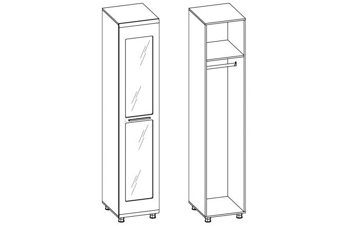 Шкаф для одежды зеркало (ИН-105)