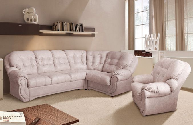 Угловой диван с креслом Бостон, цвет: Beige (Бежевый)