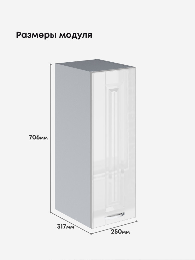 Кухонный модуль навесной Виола Нео Кантри Ш-250 Глянцевый
