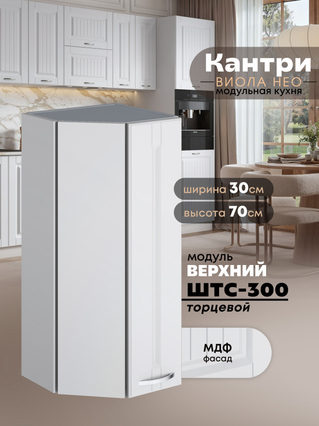 Кухонный модуль навесной торцевой Виола Нео Кантри ШТС-300 Матовый