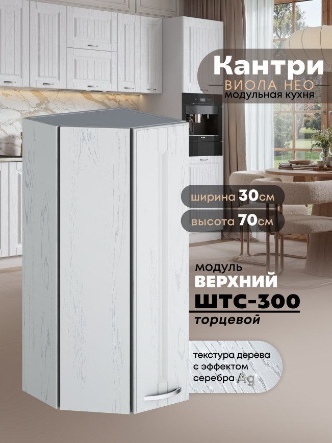 Кухонный модуль навесной торцевой Виола Нео Кантри ШТС-300 Матовый