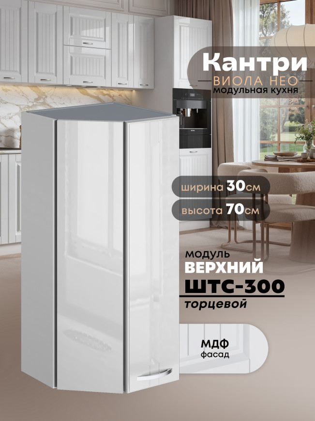 Кухонный модуль навесной торцевой Виола Нео Кантри ШТС-300 Глянцевый
