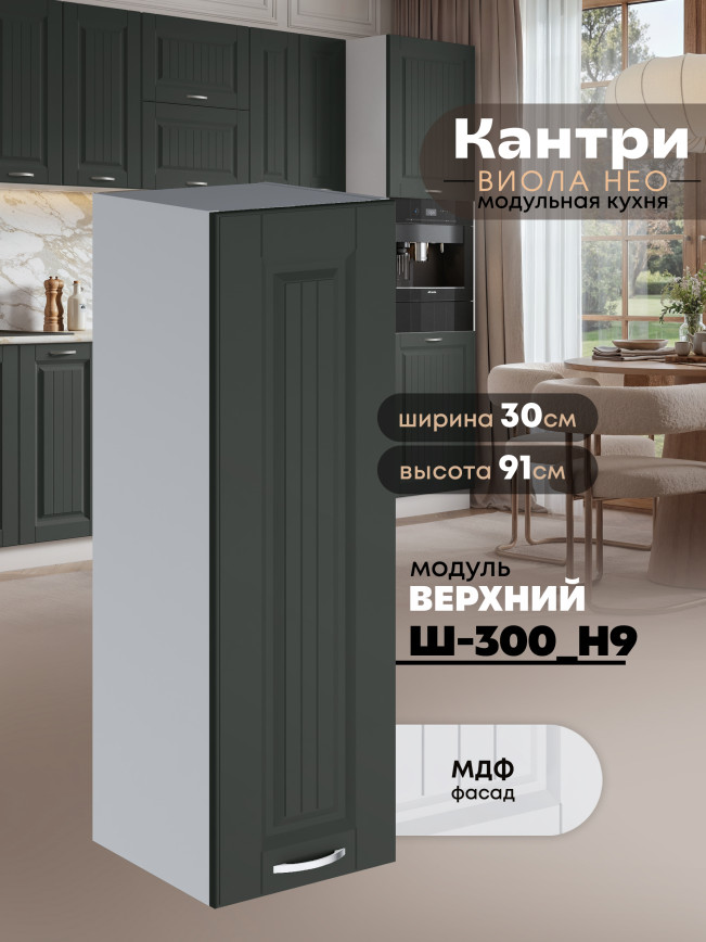 Кухонный модуль навесной Виола Нео Кантри Ш-300(Н9) Матовый