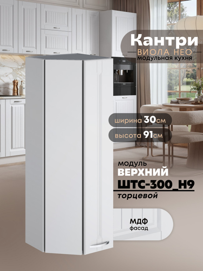Кухонный модуль навесной торцевой Виола Нео Кантри ШТС-300(Н9) Матовый