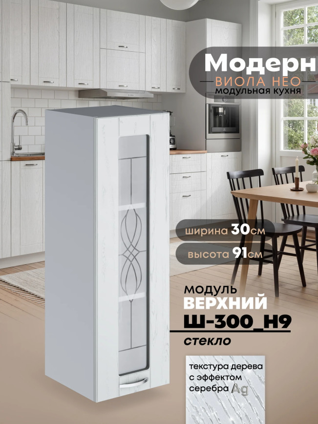 Модерн — Модерн_Ш300_Н9_стекло_Альберо браш серебро_1.jpg