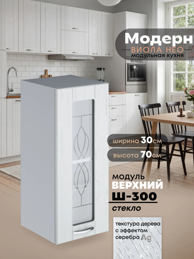 Модерн — Модерн_Ш300_стекло_Альберо браш серебро_1.jpg